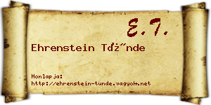 Ehrenstein Tünde névjegykártya